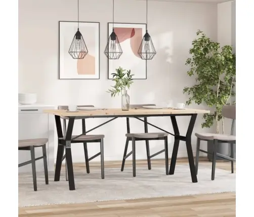 Virtuves Galds, Y-Rāmis, 160X80X75,5 Cm, Priedes Koks, Tērauds Vidaxl