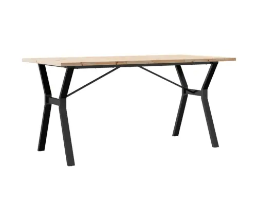 Virtuves Galds, Y-Rāmis, 160X80X75,5 Cm, Priedes Koks, Tērauds Vidaxl