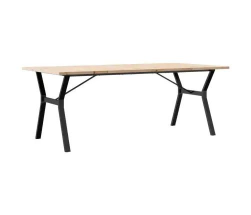 Valgomojo Stalas, 200X100X75,5cm Pušis Ir Plieninis, Y Formos