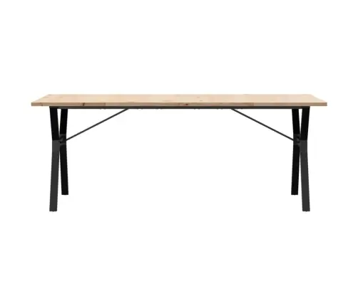 Valgomojo Stalas, 200X100X75,5cm Pušis Ir Plieninis, Y Formos