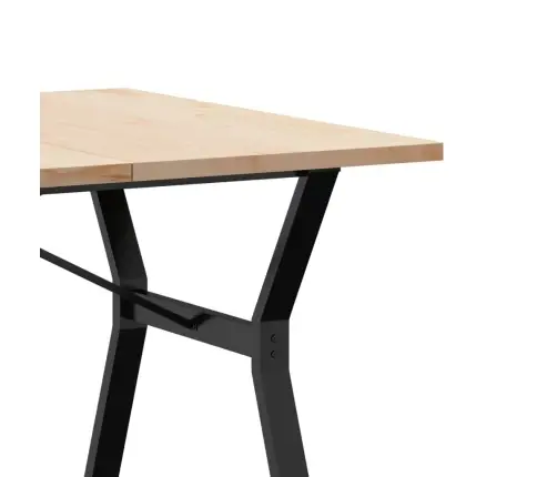 Valgomojo Stalas, 200X100X75,5cm Pušis Ir Plieninis, Y Formos