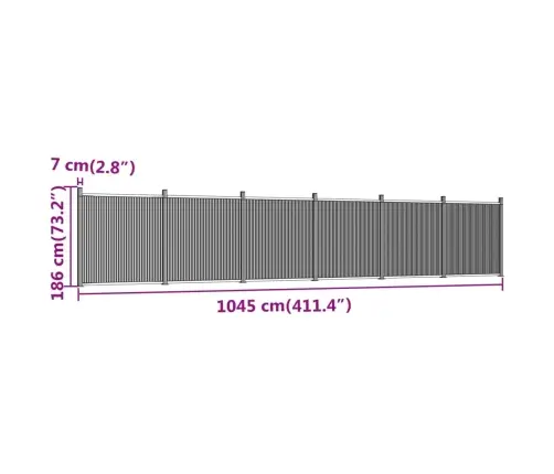Tvoros Segmentas, Pilkos Spalvos, 1045X186cm Wpc Tvoros Segmentas, Pilkos Spalvos, 1045X186cm Wpc