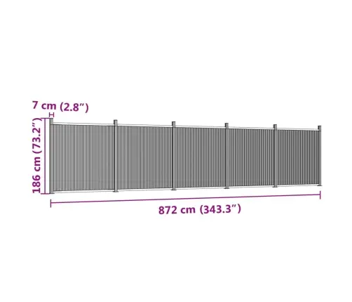 Žoga Panelis, Brūns, 872X186 Cm, Wpc Vidaxl Žoga Panelis, Brūns, 872X186 Cm, Wpc Vidaxl