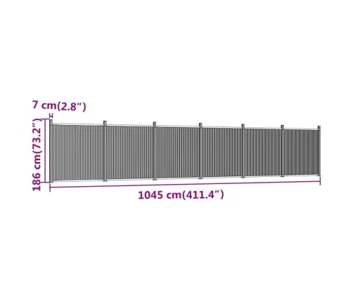 Žoga Panelis, Brūns, 1045X186 Cm, Wpc Vidaxl