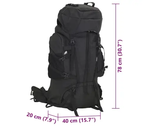 Pārgājienu Mugursoma, Melna, 80 L, Oksfordas Audums Vidaxl