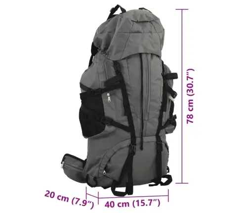 Pārgājienu Mugursoma, Pelēka, 80 L, Oksfordas Audums Vidaxl