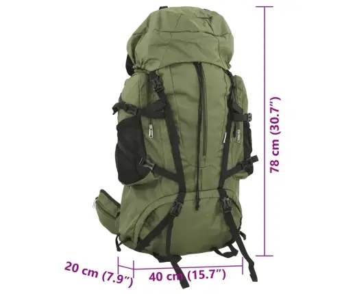 Turistinė Kuprinė, Uniformnė Žalia, 80L, Oksfordo Audinys