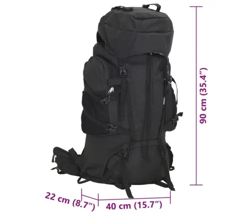 Pārgājienu Mugursoma, Melna, 100 L, Oksfordas Audums Vidaxl