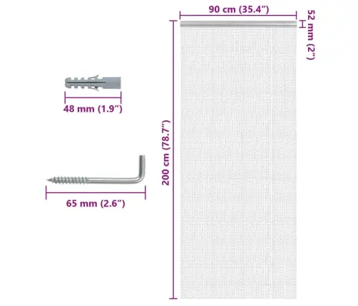 Moskītu Aizkars, Ķēžu, 90X200 Cm, Alumīnijs Vidaxl