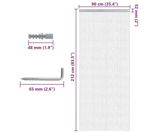 Moskītu Aizkars, Ķēžu, 90X212 Cm, Alumīnijs Vidaxl