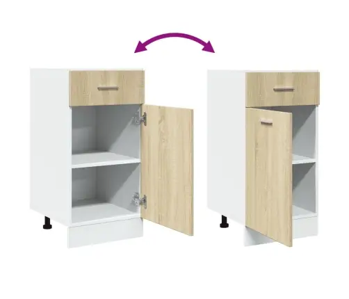 Sahtlitega Alumine Kapp "Lyon", Sonoma Tamm, 40 X 46 X 81,5 cm Töödeldud Puit