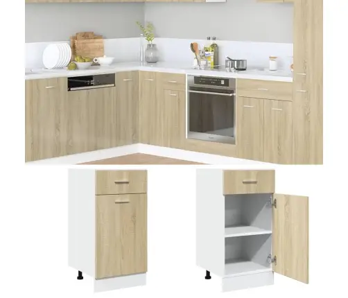 Sahtlitega Alumine Kapp "Lyon", Sonoma Tamm, 40 X 46 X 81,5 cm Töödeldud Puit