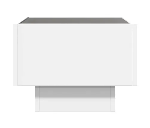 Kafijas Galdiņš, Ar Led, Balts, 40X40X30 Cm, Inženierijas Koks Vidaxl