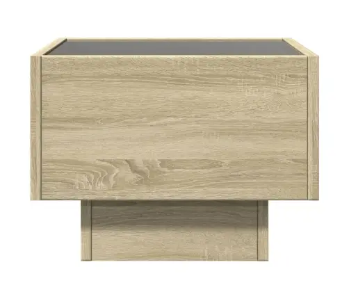 Kafijas Galdiņš Ar Led, Ozola, 40X40X30 Cm, Inženierijas Koks Vidaxl