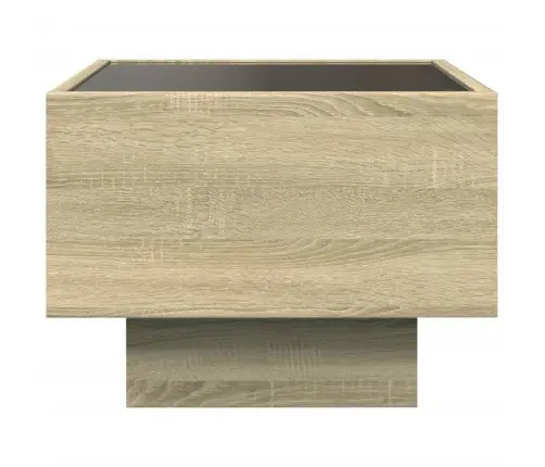 Kafijas Galdiņš Ar Led, Ozola, 40X40X30 Cm, Inženierijas Koks Vidaxl