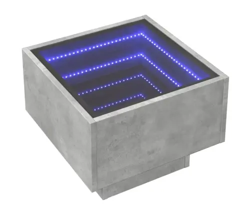 Kafijas Galdiņš, Ar Led, Pelēks, 40X40X30 Cm, Inženierijas Koks Vidaxl