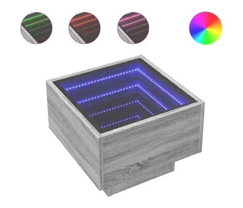 Kafijas Galdiņš Ar Led, 40X40X30 Cm, Inženierijas Koks Vidaxl