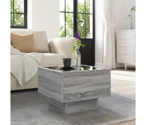 Kafijas Galdiņš Ar Led, 40X40X30 Cm, Inženierijas Koks Vidaxl