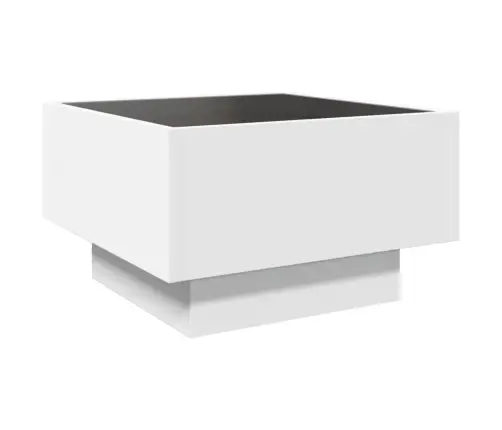 Kafijas Galdiņš Ar Led, Balts, 50X50X30 Cm, Inženierijas Koks Vidaxl