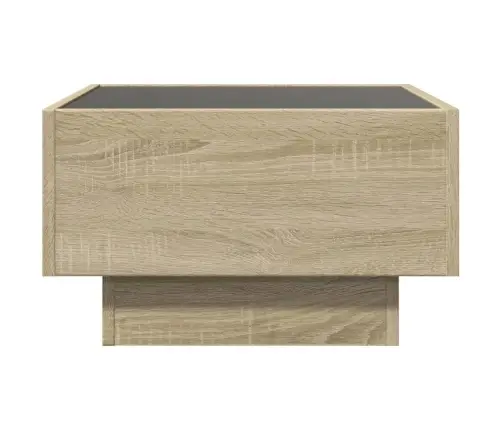 Kafijas Galdiņš Ar Led, Ozola, 50X50X30 Cm, Inženierijas Koks Vidaxl