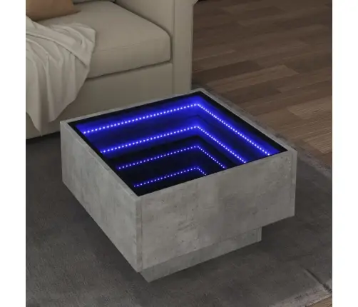 Kavos Staliukas Su Led, Betono, 50X50X30cm Apdirbta Mediena