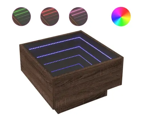 Kafijas Galdiņš Ar Led, 50X50X30 Cm, Inženierijas Koks Vidaxl