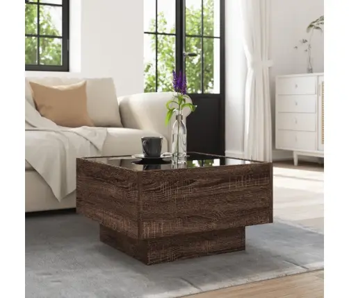 Kafijas Galdiņš Ar Led, 50X50X30 Cm, Inženierijas Koks Vidaxl