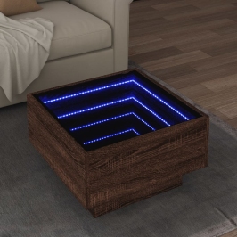 Kafijas Galdiņš Ar Led, 50X50X30 Cm, Inženierijas Koks Vidaxl