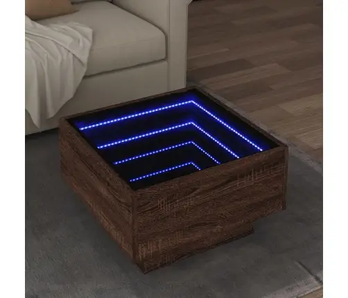 Kafijas Galdiņš Ar Led, 50X50X30 Cm, Inženierijas Koks Vidaxl