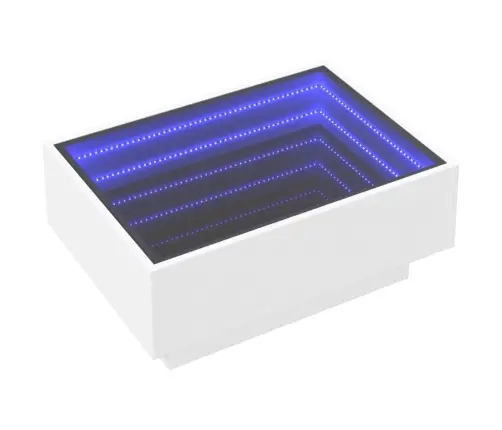 Kafijas Galdiņš Ar Led, Balts, 70X50X30 Cm, Inženierijas Koks Vidaxl