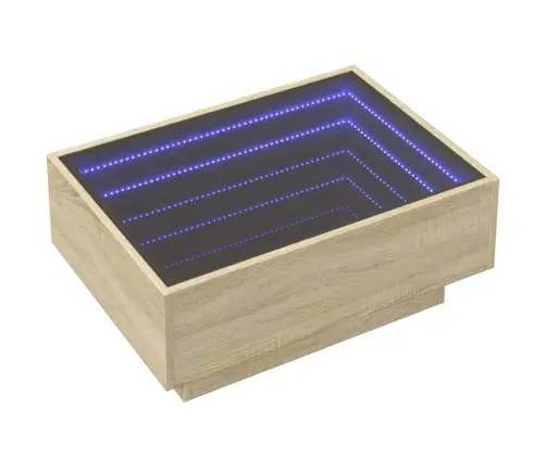 Kafijas Galdiņš Ar Led, Ozola, 70X50X30 Cm, Inženierijas Koks Vidaxl