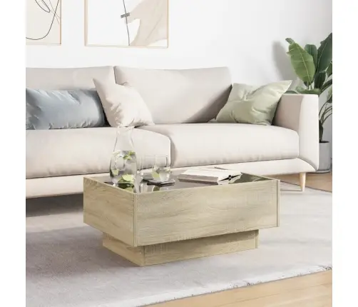 Kafijas Galdiņš Ar Led, Ozola, 70X50X30 Cm, Inženierijas Koks Vidaxl