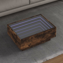 Kafijas Galdiņš Ar Led, Ozola, 70X50X30 Cm, Inženierijas Koks Vidaxl