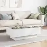 Kafijas Galdiņš Ar Led, Balts, 90X50X30 Cm, Inženierijas Koks Vidaxl
