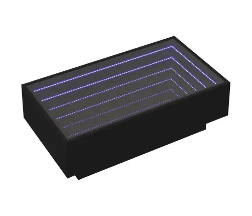 Kavos Staliukas Su Led, Juodas, 90X50X30cm Apdirbta Mediena