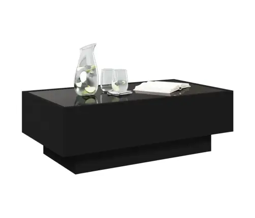 Kavos Staliukas Su Led, Juodas, 90X50X30cm Apdirbta Mediena