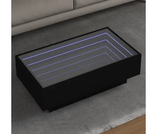 Kavos Staliukas Su Led, Juodas, 90X50X30cm Apdirbta Mediena