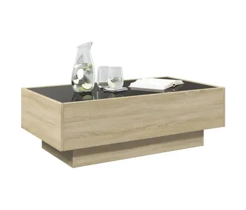 Kavos Staliukas Su Led, Ąžuolo, 90X50X30cm Apdirbta Mediena