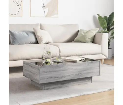 Kafijas Galdiņš Ar Led, 90X50X30 Cm, Inženierijas Koks Vidaxl