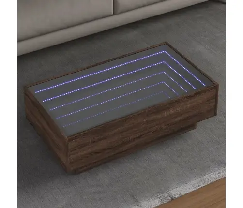 Kafijas Galdiņš Ar Led, 90X50X30 Cm, Inženierijas Koks Vidaxl