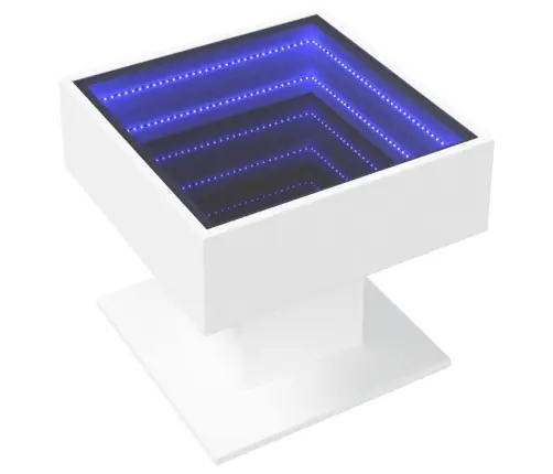 Kafijas Galdiņš Ar Led, Balts, 50X50X45 Cm, Inženierijas Koks Vidaxl