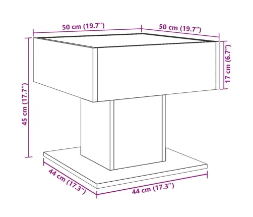 Kohvilaud Lediga, Must, 50X50X45 cm Tehispuit