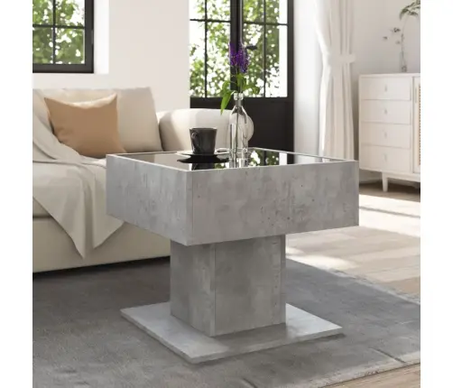 Kafijas Galdiņš Ar Led, 50X50X45 Cm, Inženierijas Koks Vidaxl