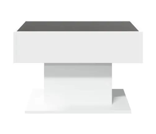 Kafijas Galdiņš Ar Led, Balts, 70X50X45 Cm, Inženierijas Koks Vidaxl