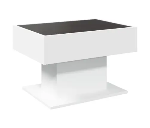 Kafijas Galdiņš Ar Led, Balts, 70X50X45 Cm, Inženierijas Koks Vidaxl