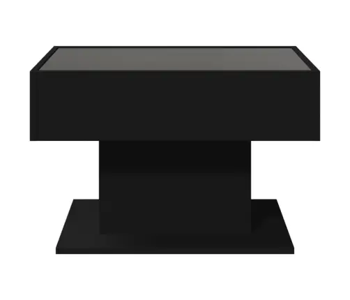 Kafijas Galdiņš Ar Led, Melns, 70X50X45 Cm, Inženierijas Koks Vidaxl