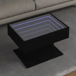 Kavos Staliukas Su Led, Juodas, 70X50X45cm Apdirbta Mediena