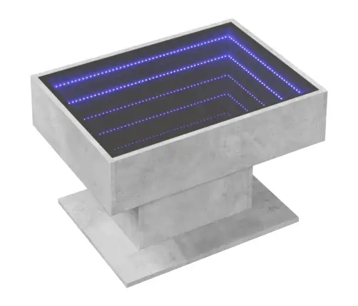 Kavos Staliukas Su Led, Betono, 70X50X45cm Apdirbta Mediena