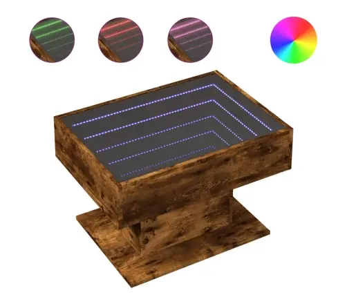 Kafijas Galdiņš Ar Led, Ozola, 70X50X45 Cm, Inženierijas Koks Vidaxl