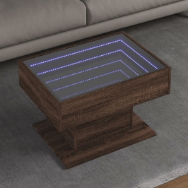 Kafijas Galdiņš Ar Led, 70X50X45 Cm, Inženierijas Koks Vidaxl
